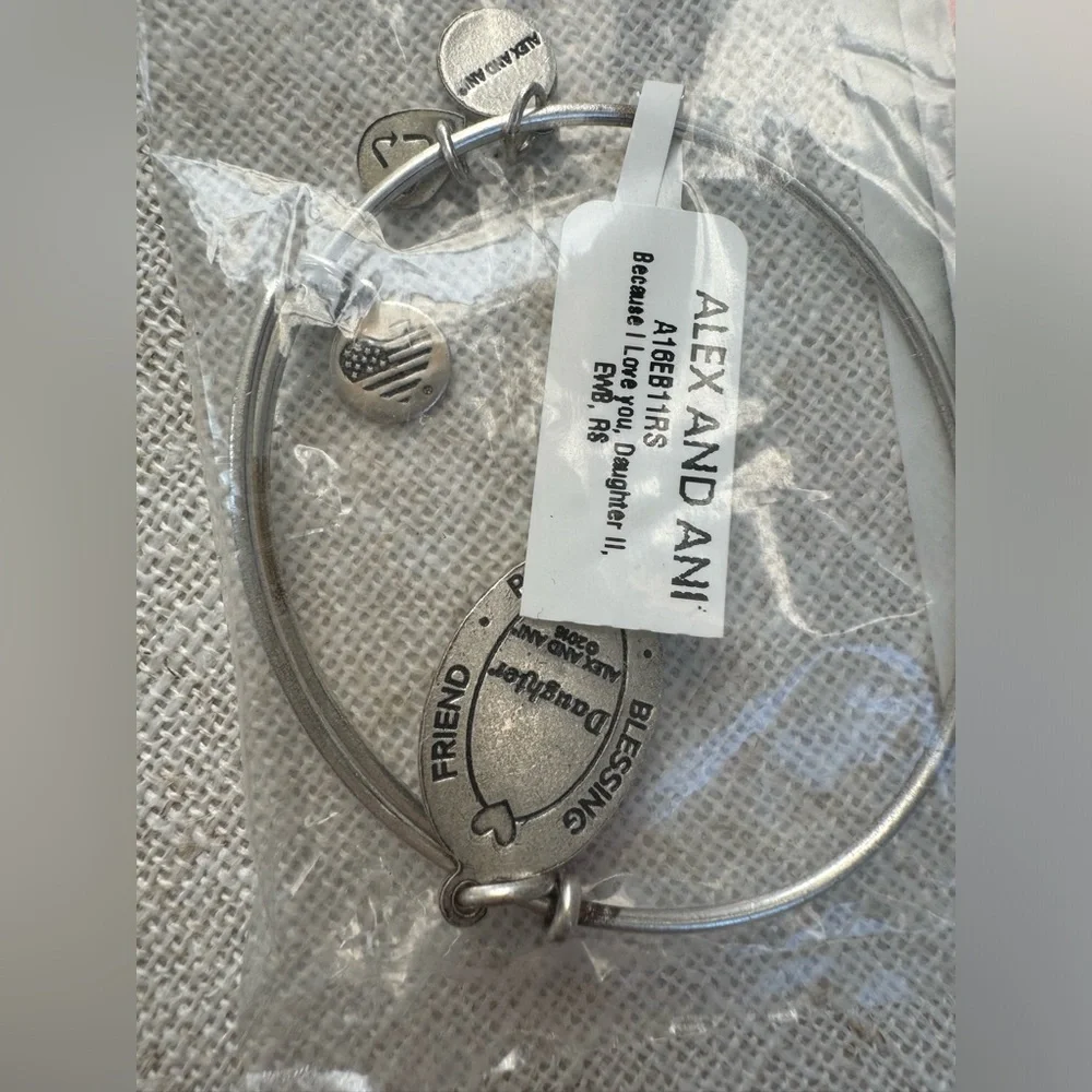 NWT ALEX AND ANI Lilac Daughter Charm Bracelet NEW Because I Love You Bangle